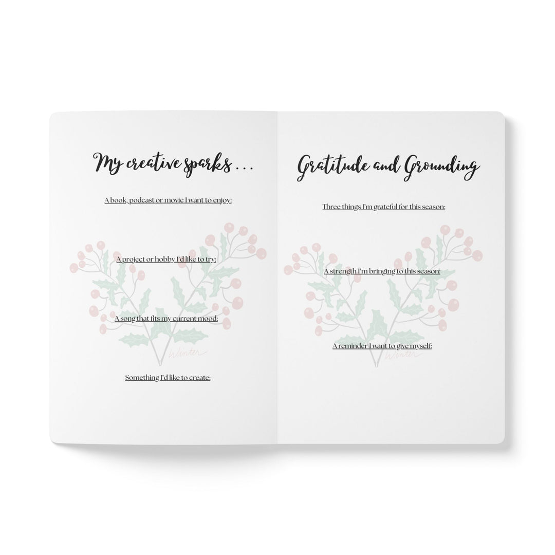 Journal prompts for planning the next season - Winter version, Seasons stationery collection
