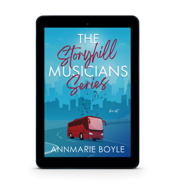 Complete collection of the Storyhill Musicians contemporary romance series. Includes: Love Me Like a Love Song, Friday at the Blue Note, Don't Let the Music Die, Fine Tuned, Off the Record, and Pieces and Parts by Annmarie Boyle (Ebook cover image)