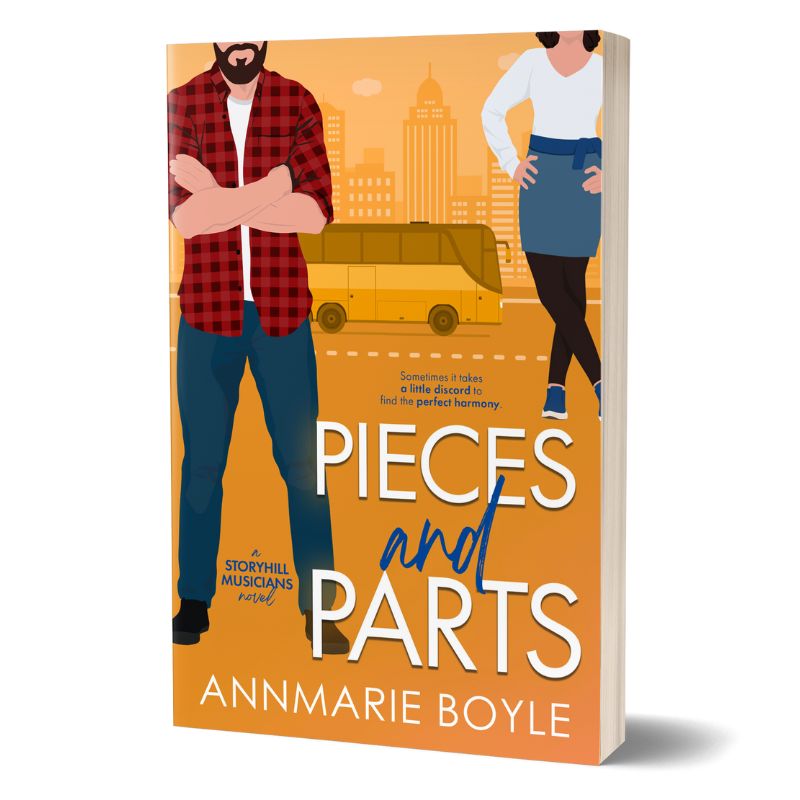 Print book cover image, Pieces and Parts, Book 4 in the Storyhill Musicians Contemporary Romance series by Annmarie Boyle.