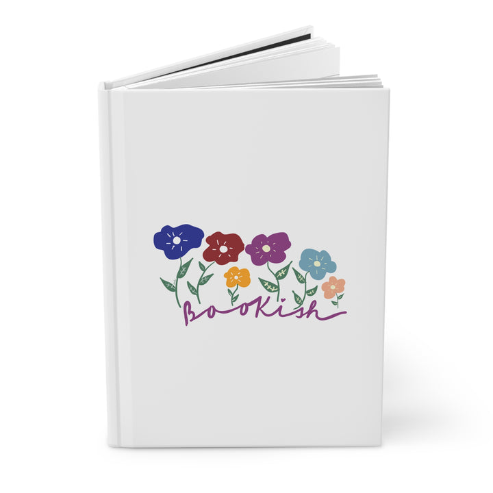 Bookish journal standing upright by Annmarie Boyle for The Landing stationery collection.
