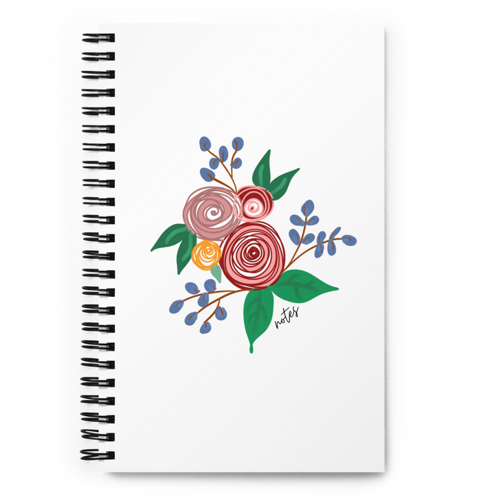 Floral notebook with multiple hand-drawn abstract on the cover by Annmarie Boyle at The Landing for the Floral Notes stationery collection